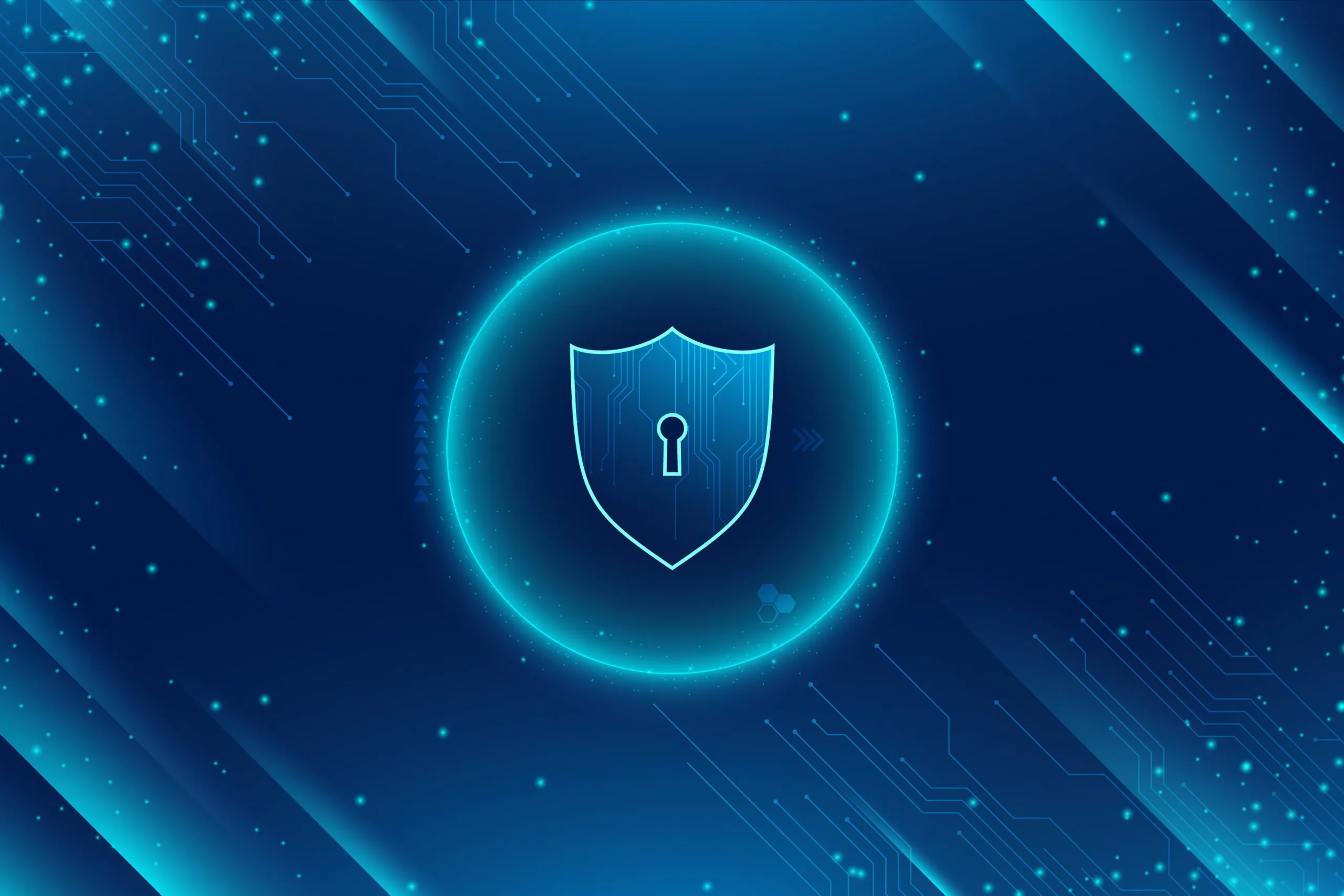 Padlock against blue background