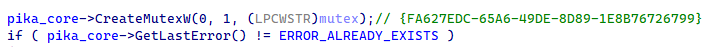 Creation and verification of a Mutex.