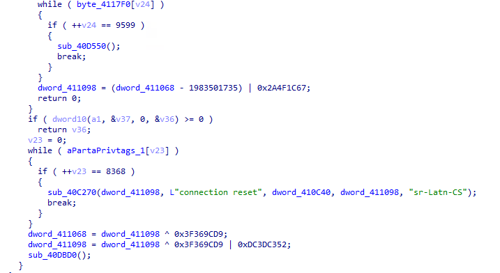 Example of a decompiled junk function