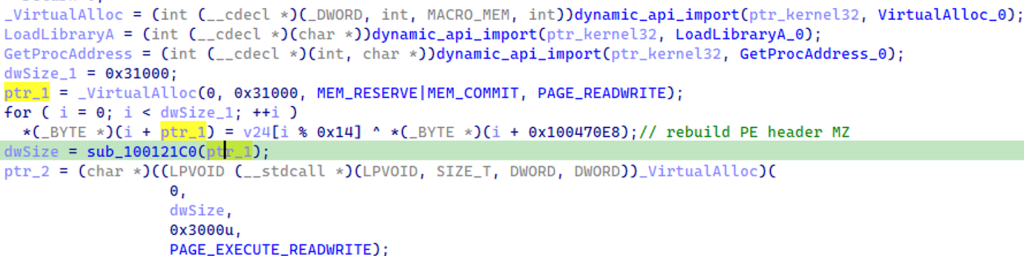 Extract of the function used to deobfuscate the Stage 2