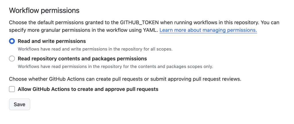 authorize your workflow to write to the repository.