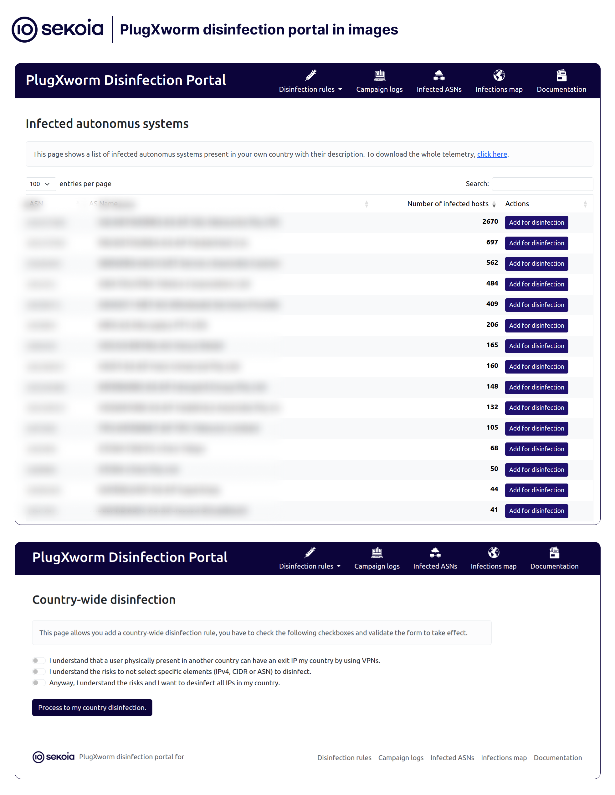 PlugXworm disinfection portal in images. This portal was created by Sekoia Threat Detection & Research team.
