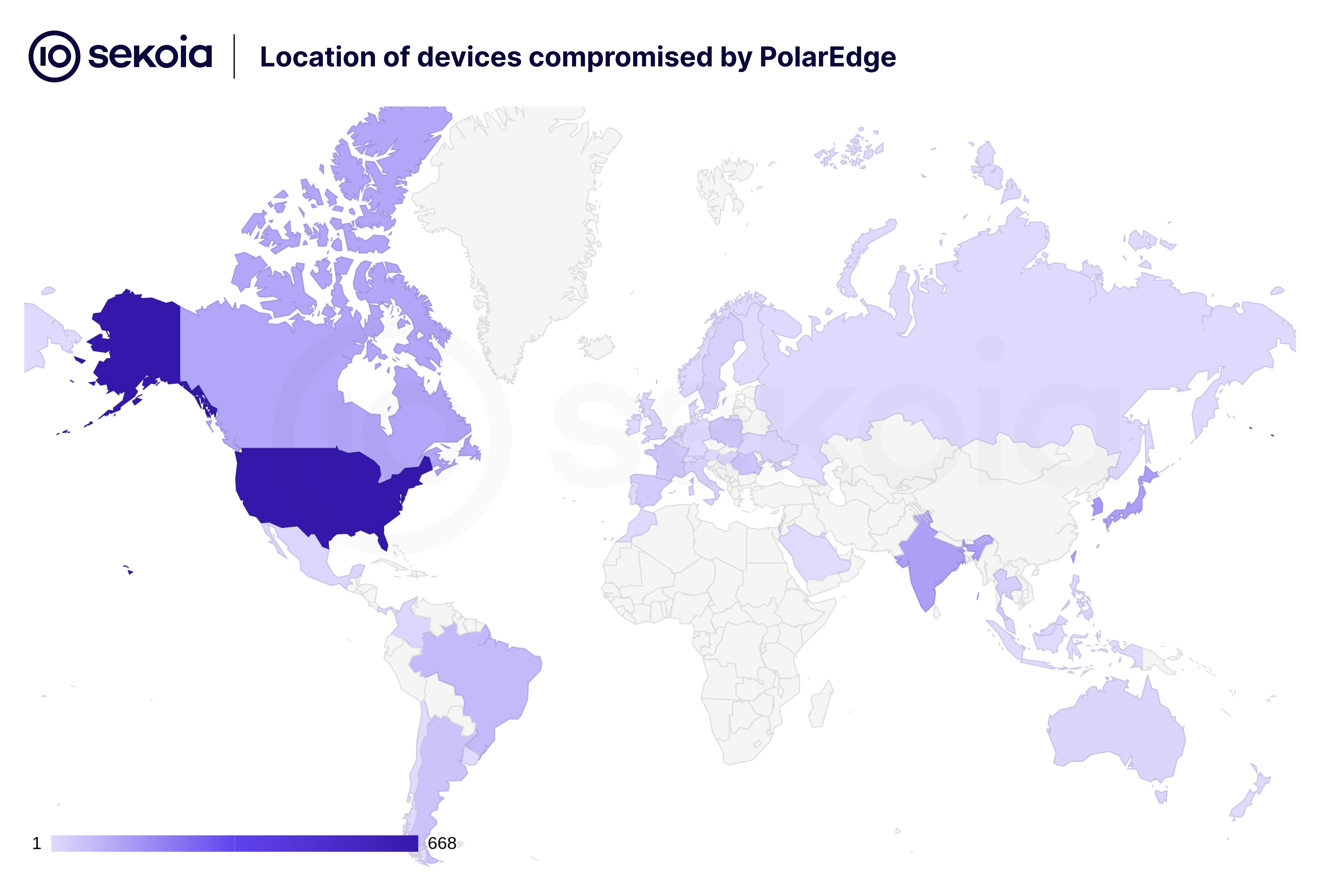 PolarEdge botnet - location of compromised device
