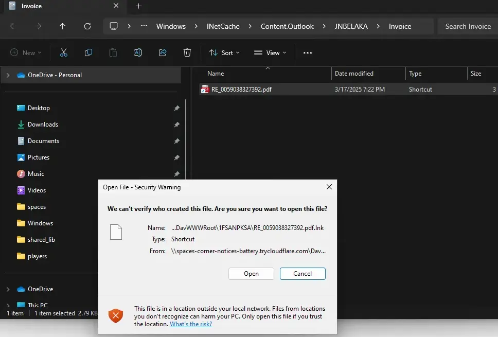 Pop-up Window warning following user interaction