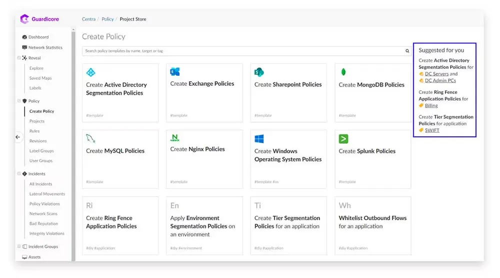 Akamai Guardicore dashboard