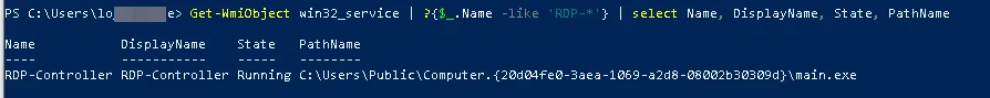 The auto start service named RDP-Controller that starts main.exe