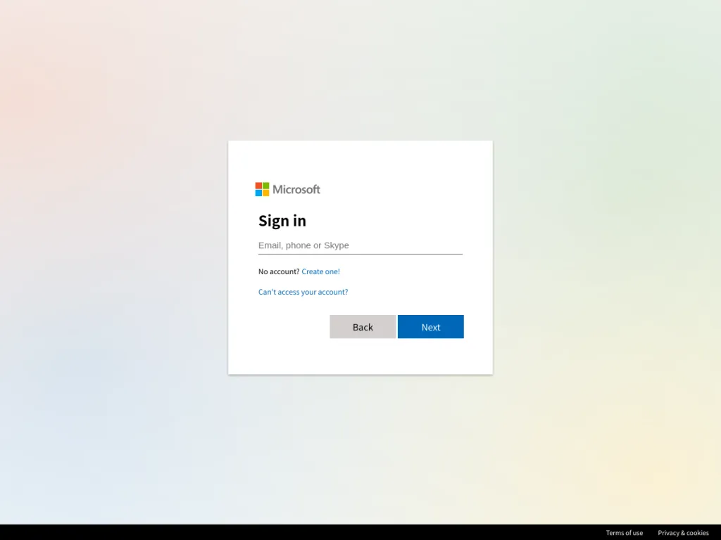 Mamba 2FA generic Microsoft 365 phishing page