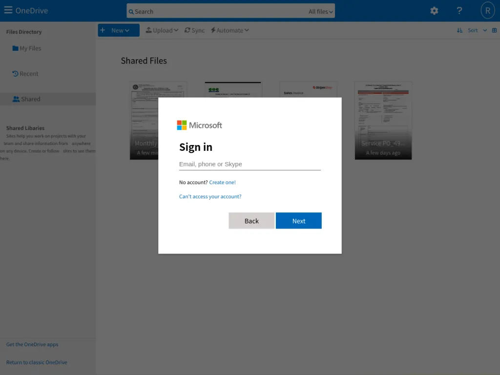 Mamba 2FA OneDrive phishing page