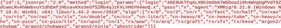 pcap of the mining activity - Windows case