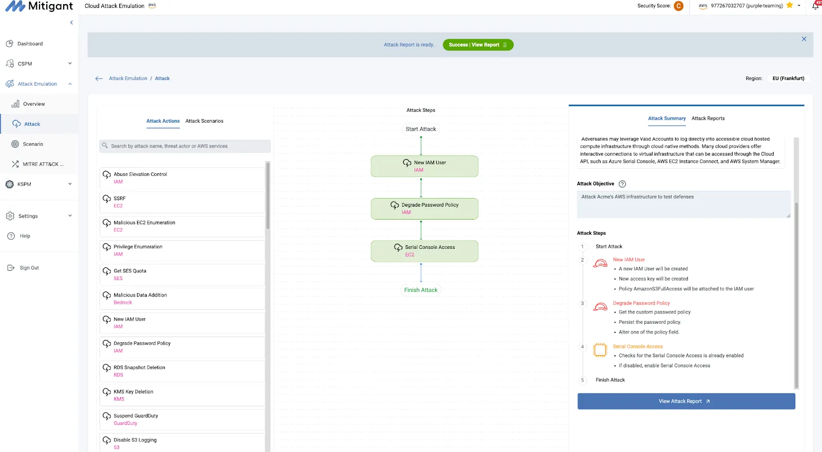 Mitigant Cloud Attack Emulation Provides No-Code Interface For Executing Attacks.