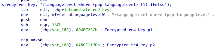 RC4 key decryption to get the RC4 key to decrypt the subsequent stage chunk