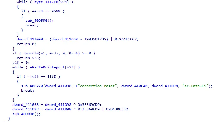 Example of a decompiled junk function