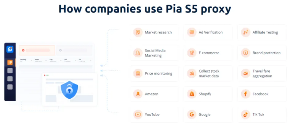 Examples of uses for PiaS5 Proxy
