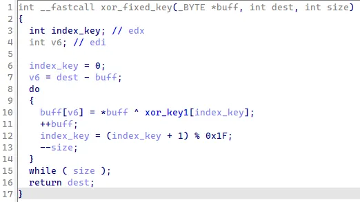 Function to un-xor DiceLoader C2s
