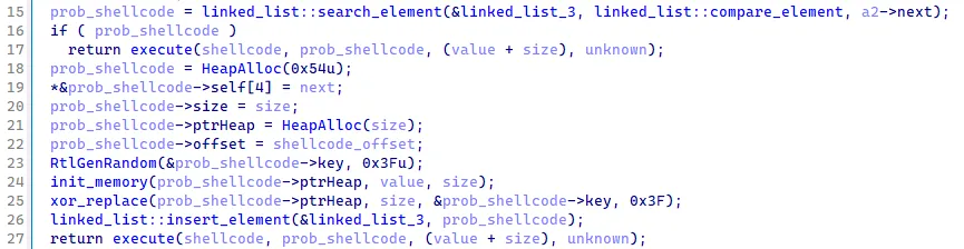 Last part of the shellcode structure preparation