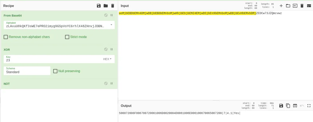Message deobfuscation using CyberChef. Source: DarkGate Internals by Sekoia TDR team