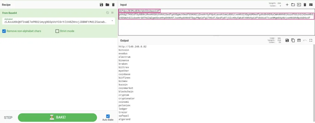 CyberChef recipe to deobfuscate the decoded message in Figure 23. DarkGate Command&Control (C2)