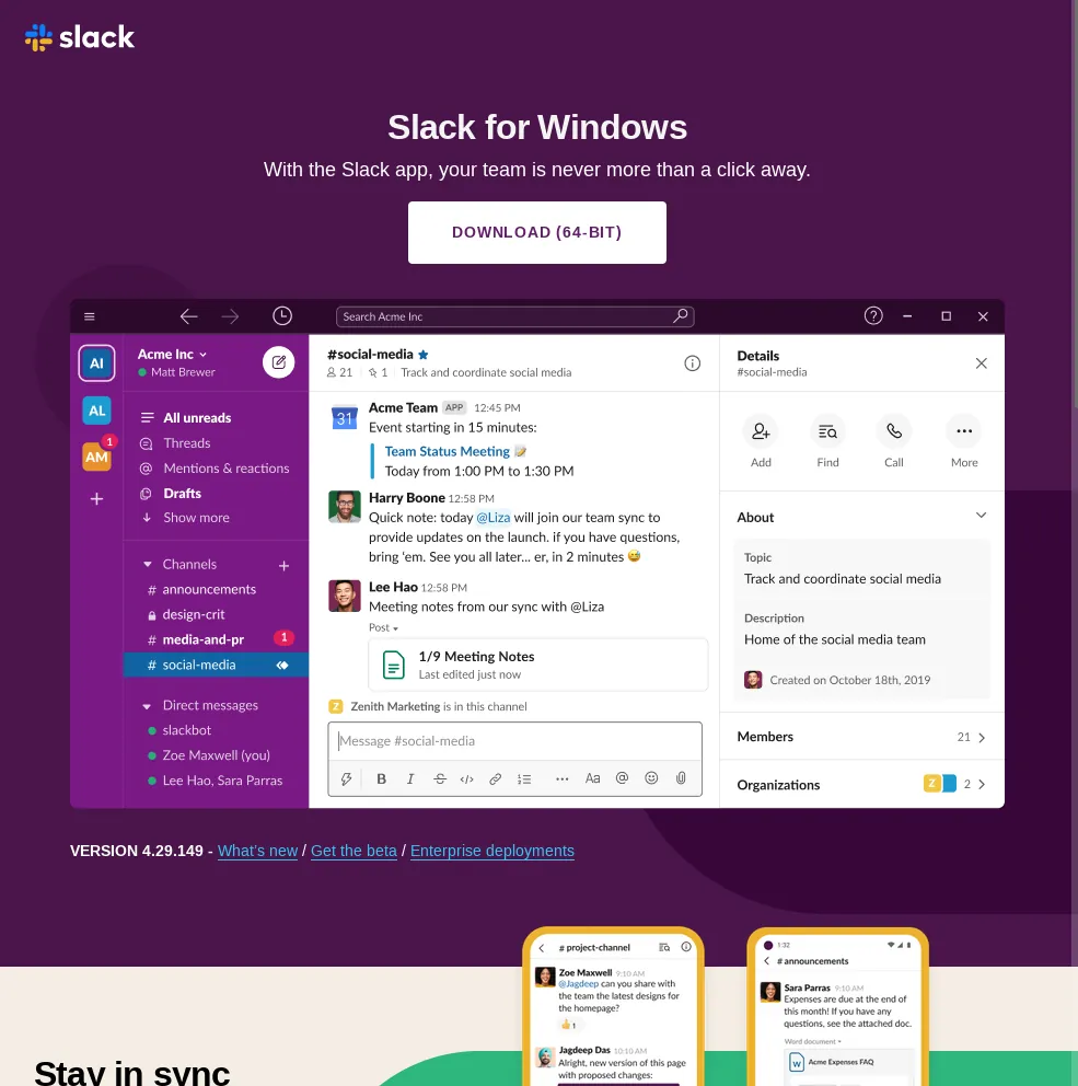 Webpage (slackmessenger[.]site) impersonating Slack website and redirecting to the download of CustomerLoader (hxxps://slackmessenger[.]pw/slack.zip)