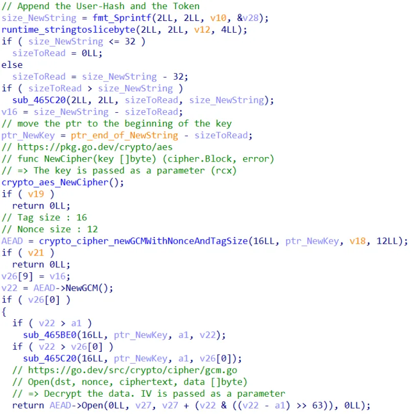 Figure 10. Initiate the AES encryption
