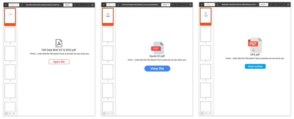 First pages of malicious PDF sent by Calisto