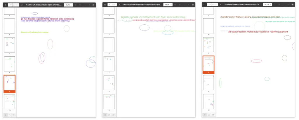 Garbage present in the last document pages resulting from the technical analysis of Calisto