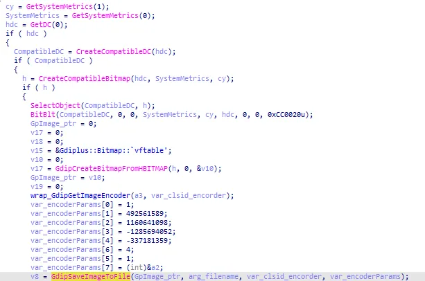 Analysis of the screenshot functionality