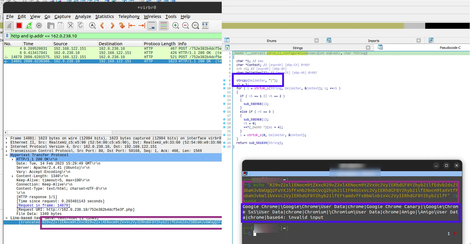 Downloaded configuration encoded in base64.
Available on Sekoia Blogpost: Stealc: a copycat of Vidar and Raccoon infostealers gaining in popularity - Part 2.