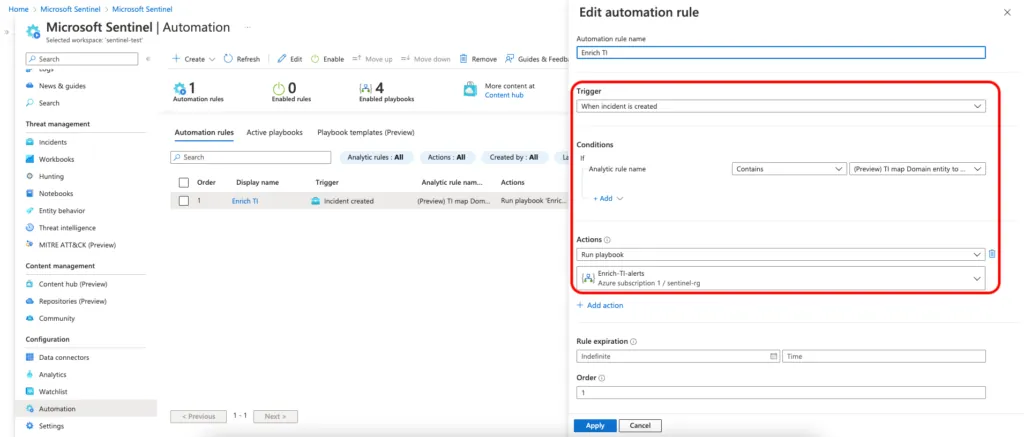 Automation rule SEKOIA.IO X Sentinel One