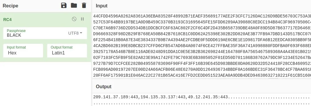 Recipe in CyberChef to get the obfuscated data