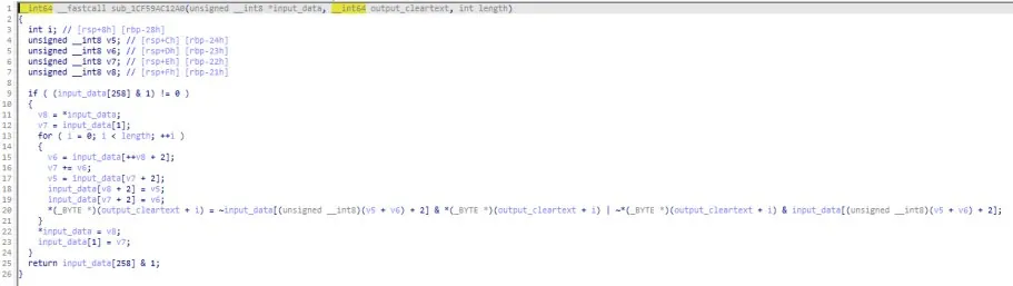 Deobfuscation routine in BumbleBee loader