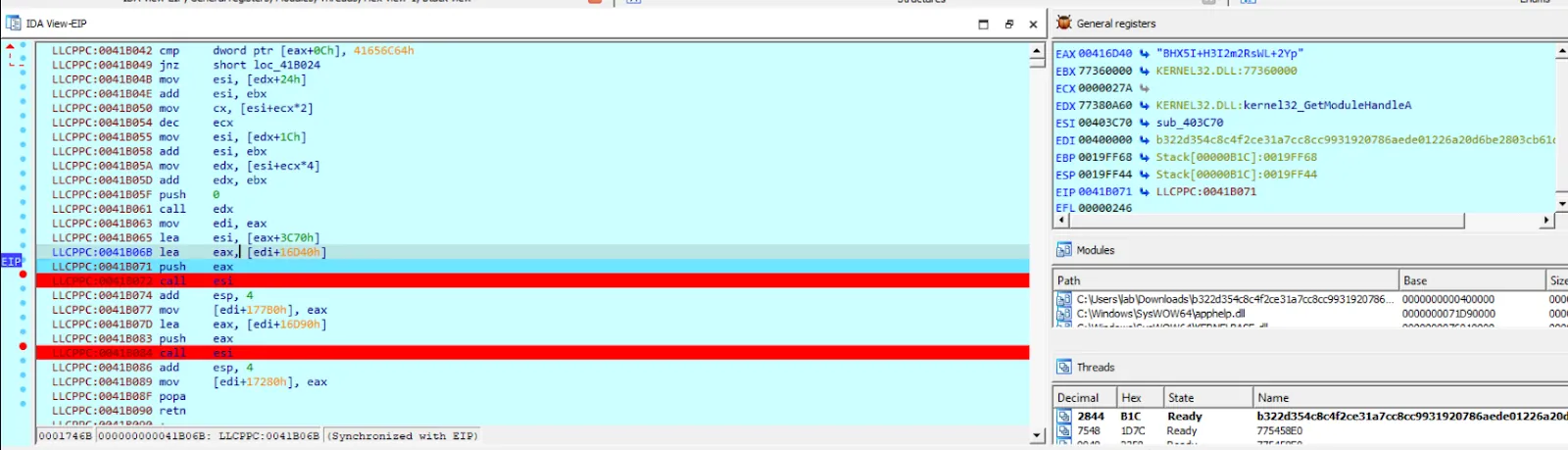 IDA decompilation of the C2 loading before its decryption (RC4)
