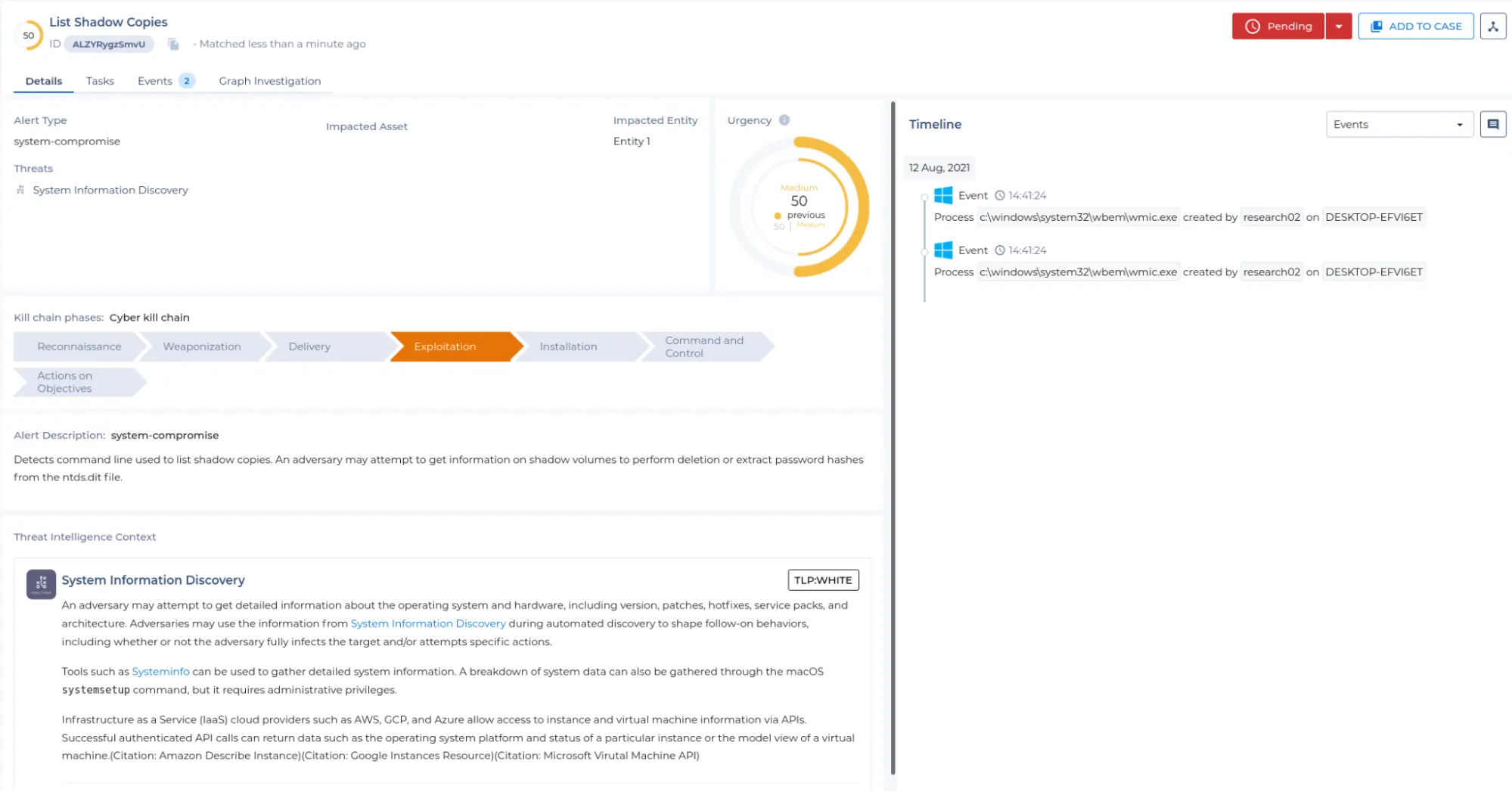 Detection of Shadow Copies listing on Sekoia