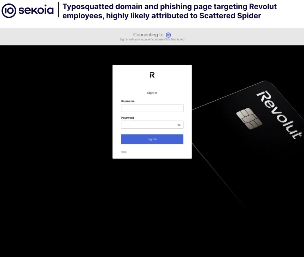 Typosquatted domain and phishing page