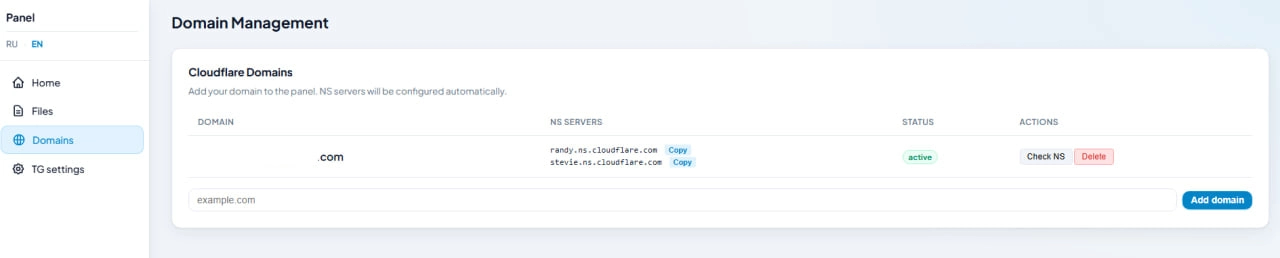 Exvicy tab for allegedly managing C2 domains