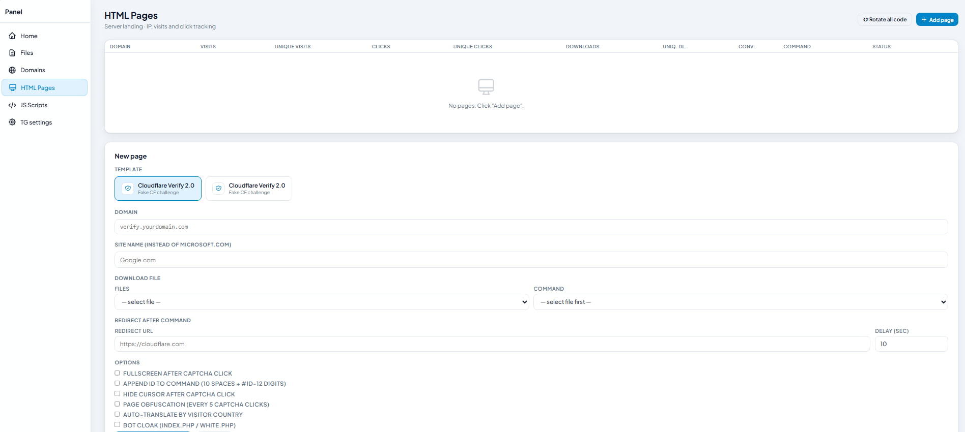 Managing Exvicy ClickFix pages