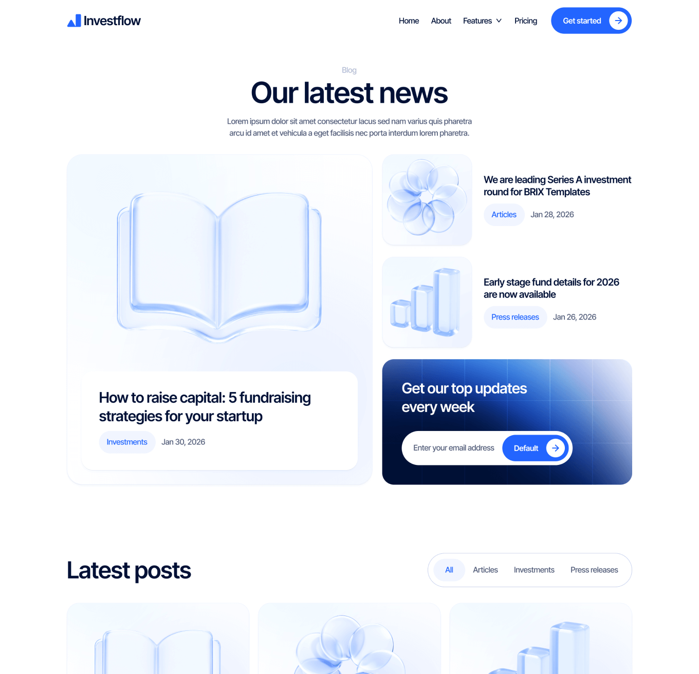 Investflow - Blog V1 Page - Investment Firm Webflow Template