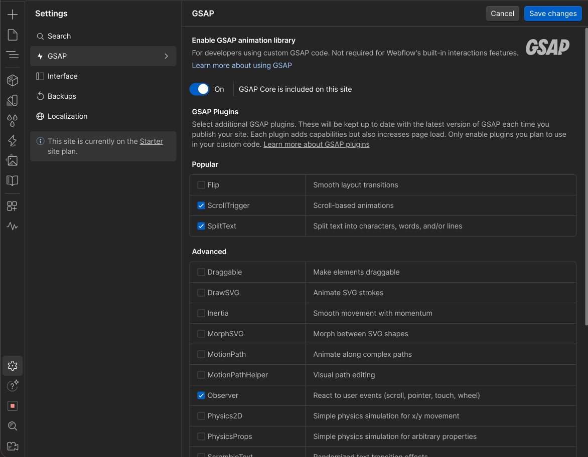 GSAP Plugins - Investflow Webflow Template