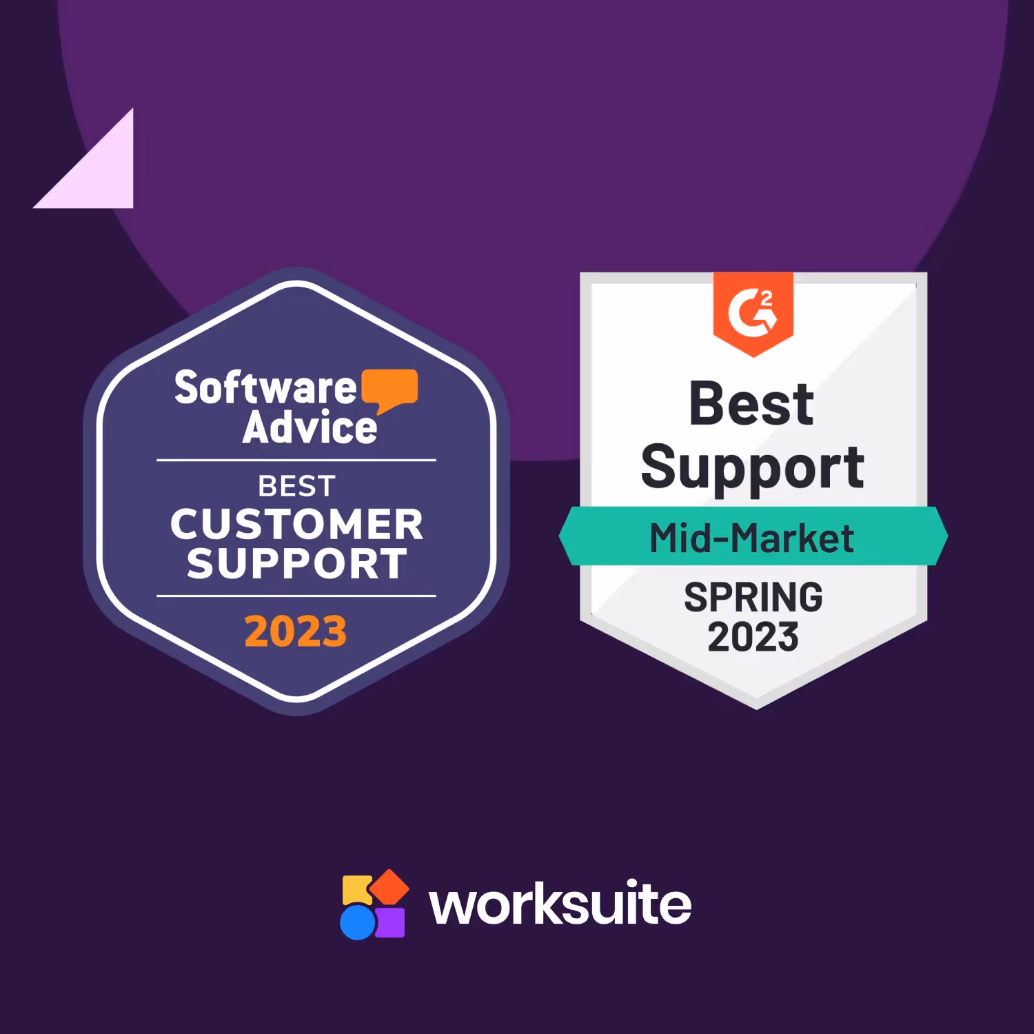 Worksuite Awarded “Best Customer Support 2023” by Software Advice and G2