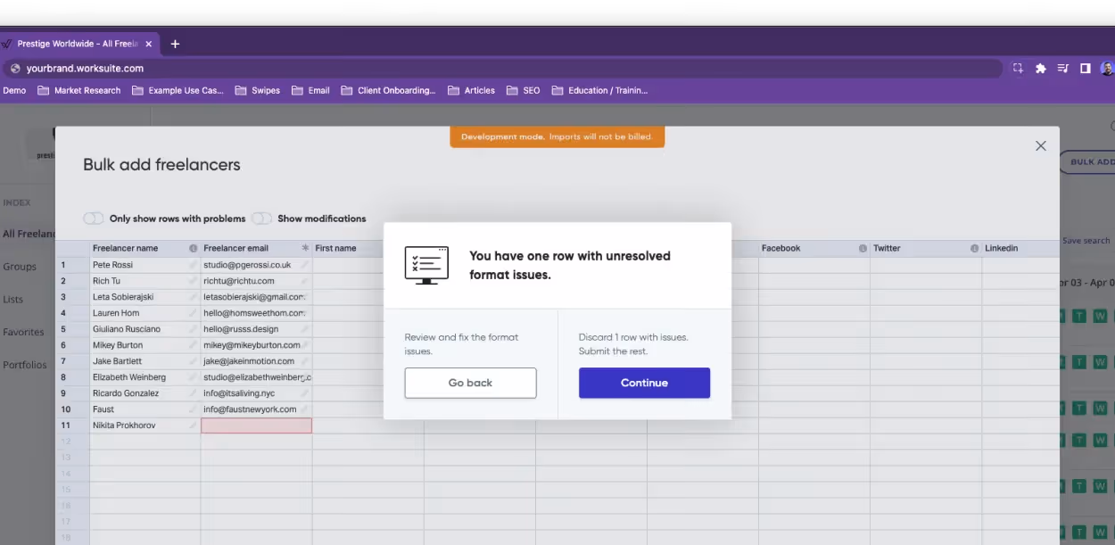 Worksuite freelancer management system - AI Smart Bulk Uploader 3