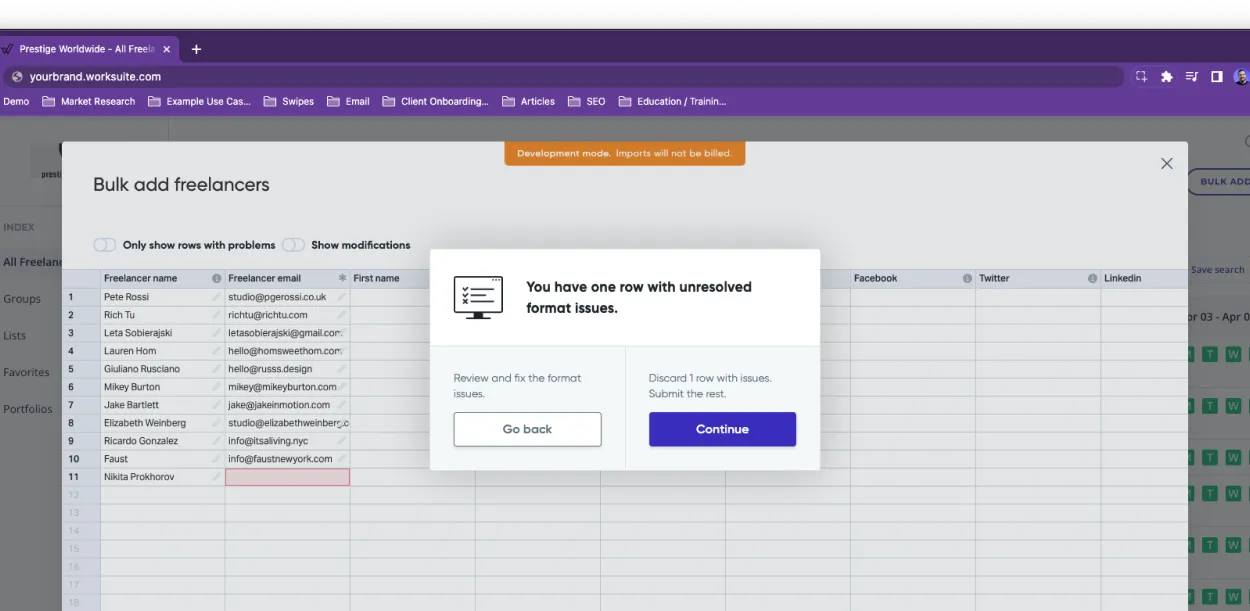 Worksuite freelancer management system - AI Smart Bulk Uploader 3