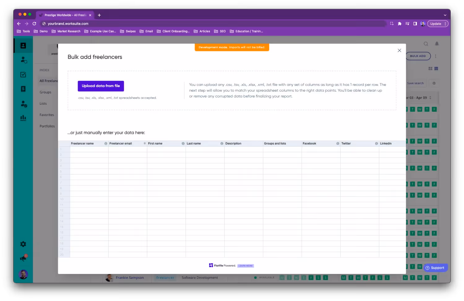 Worksuite freelancer management system - AI Smart Bulk Uploader 1