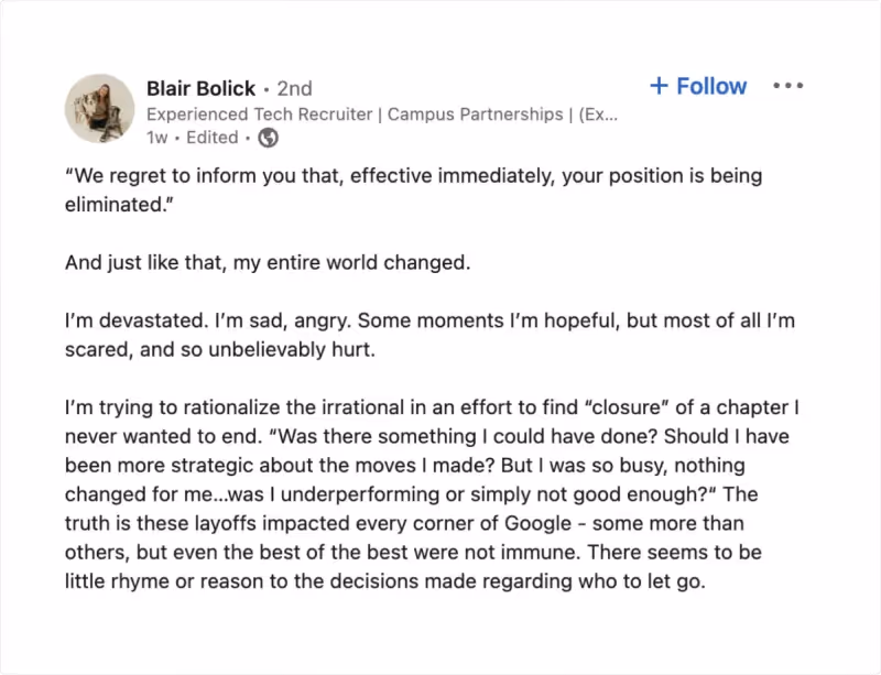 How tech layoffs are fueling the freelance boom - Worksuite blog - Blair's story