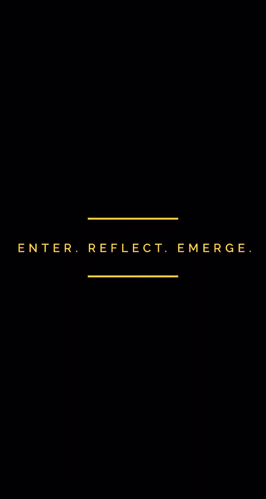 “Enter. Reflect. Emerge.” graphic for the Reflection Room at The Cocoon Lounge, a contemplative and immersive gathering space at LA Barnhouse Brewery in Ponchatoula, Louisiana.