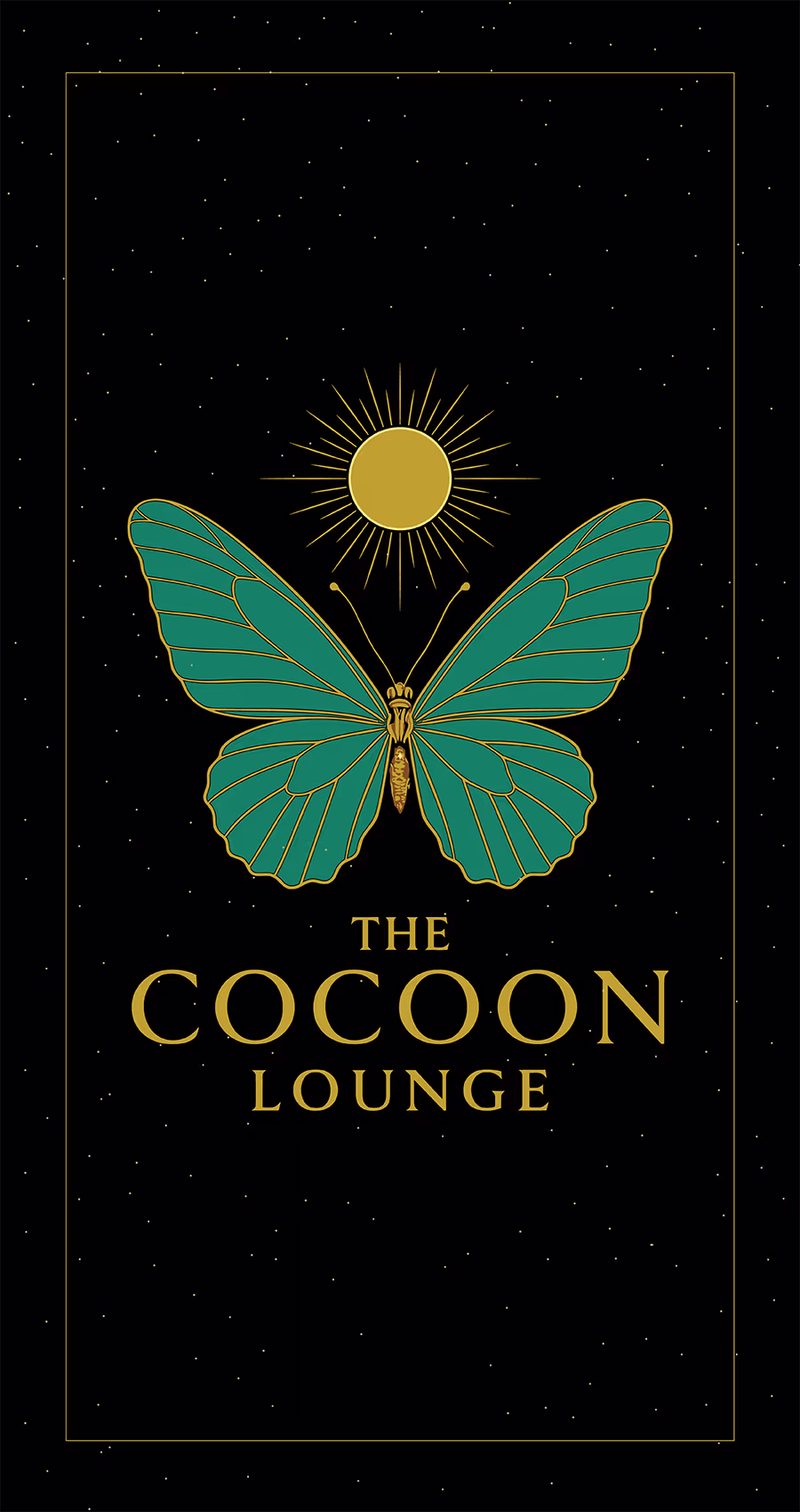 The Cocoon Lounge at LA Barnhouse Brewery, featuring a butterfly-inspired logo representing craft beverages, relaxation, and social gathering in Ponchatoula, Louisiana.
